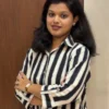 Black & White Stripe Ikkat Shirt Kurti