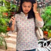 Pastel Mint Hand Block Print Mul Cotton Short Kurti