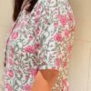 Pink Silk Cotton Straight Long Kurti