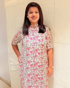 Pink Silk Cotton Straight Long Kurti Pink Silk Cotton Straight Long Kurti