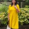 Yellow South Cotton A-Line Kurti Yellow South Cotton A-Line Kurti